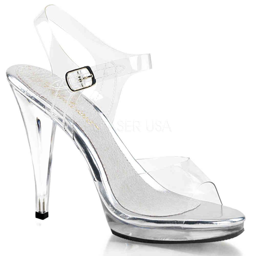 Fabulicious - FLAIR408 Sandale à bride à la cheville - Blanc/Couleur argent Product image